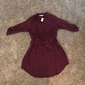 Maroon chiffon dress